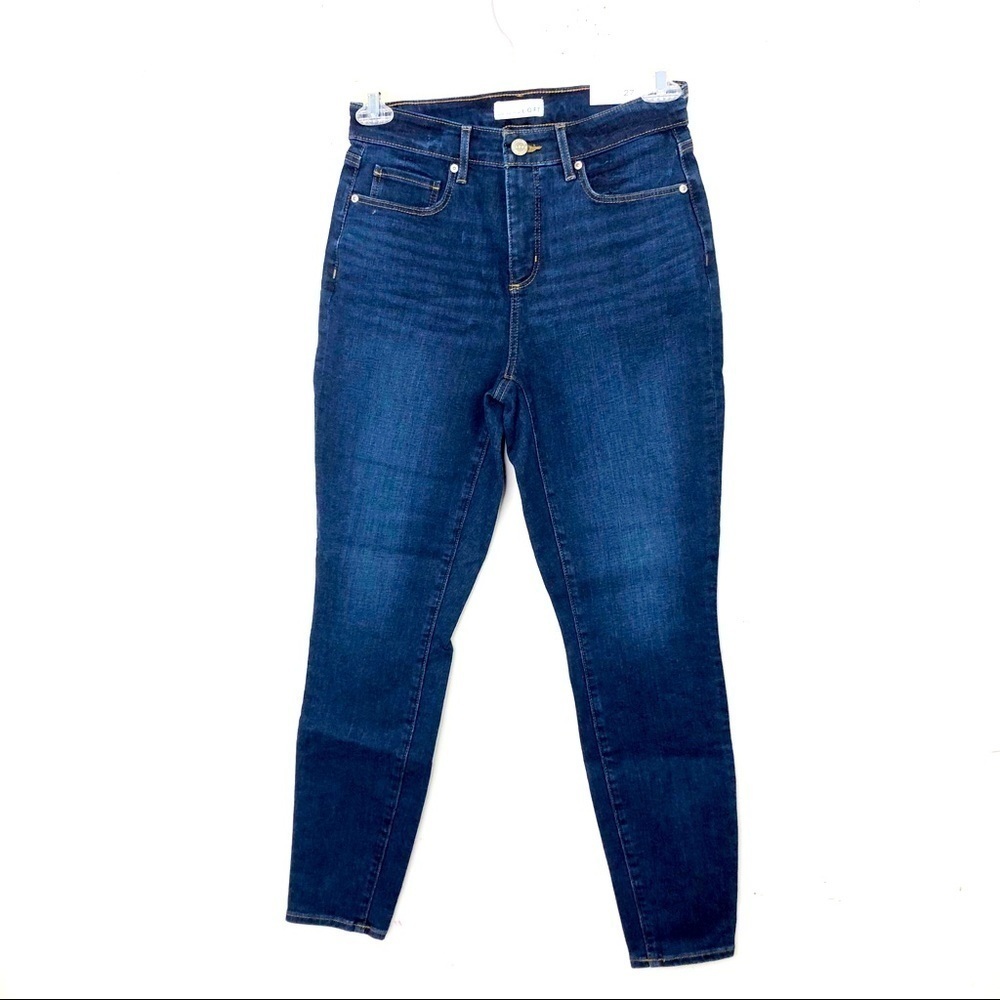 LOFT curvy highways skinny dark wash jeans